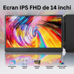 PC, gaming si accesorii - Desktop PC & monitoare - Monitoare - Monitor Triplu pentru Laptop 13"-17", 14" IPS Full HD 1080P, 60Hz, Contrast 1000:1, Portabil, USB-C, Geanta Inclusa - Infinity.ro