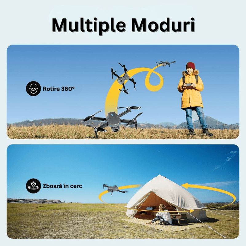 TV, Audio-Video si Foto - Camere de actiune si drone - Drone - Drona cu Telecomanda S20, Camera 4K WiFi 5G, Pliabila, 90° Ajustabila, Pozitionare, 36 min Autonomie, 2 Baterii, Geanta - Infinity.ro