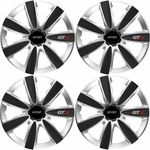 Auto si Moto - Anvelope si jante - Accesorii roti - Capace roti - Set 4 Capace Roti GTX Carbon Gri-Negru R17, Pentru Smart - Infinity.ro