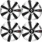Auto si Moto - Anvelope si jante - Accesorii roti - Capace roti - Set 4 Capace Roti GTX Carbon Gri-Negru R14, Pentru Renault - Infinity.ro