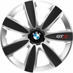 Auto si Moto - Anvelope si jante - Accesorii roti - Capace roti - Set 4 Capace Roti GTX Carbon Gri-Negru R14, Pentru BMW - Infinity.ro