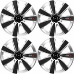Auto si Moto - Anvelope si jante - Accesorii roti - Capace roti - Set 4 Capace Roti GTX Carbon Gri-Negru R14, Pentru Mazda - Infinity.ro