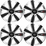 Auto si Moto - Anvelope si jante - Accesorii roti - Capace roti - Set 4 Capace Roti GTX Carbon Gri-Negru R17, Pentru Opel - Infinity.ro