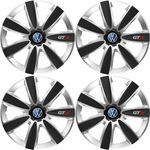 Auto si Moto - Anvelope si jante - Accesorii roti - Capace roti - Set 4 Capace Roti GTX Carbon Gri-Negru R16, Pentru Volkswagen - Infinity.ro