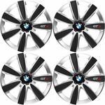 Auto si Moto - Anvelope si jante - Accesorii roti - Capace roti - Set 4 Capace Roti GTX Carbon Gri-Negru R16, Pentru BMW - Infinity.ro