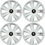 Auto si Moto - Anvelope si jante - Accesorii roti - Capace roti - Set 4 Capace Roti GTX Alb R16, Compatibil Cu Peugeot - Infinity.ro