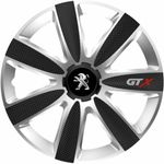 Auto si Moto - Anvelope si jante - Accesorii roti - Capace roti - Set 4 Capace Roti GTX Carbon Gri-Negru R16, Pentru Peugeot - Infinity.ro