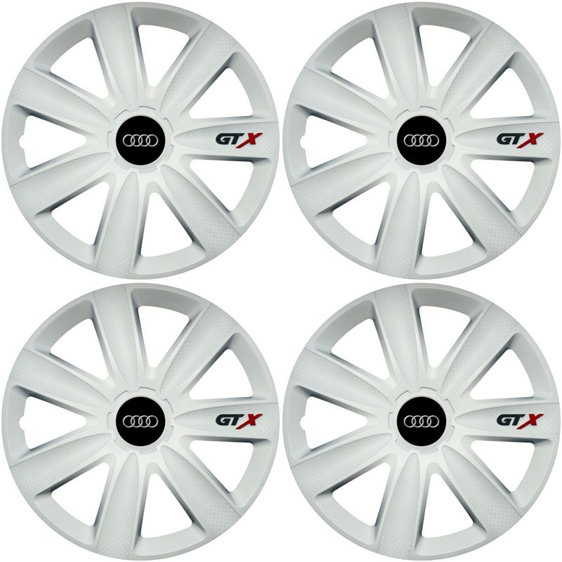 Auto si Moto - Anvelope si jante - Accesorii roti - Capace roti - Set 4 Capace Roti GTX Alb R16, Compatibil Cu Audi - Infinity.ro