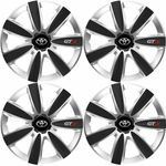 Auto si Moto - Anvelope si jante - Accesorii roti - Capace roti - Set 4 Capace Roti GTX Carbon Gri-Negru R16, Pentru Toyota - Infinity.ro