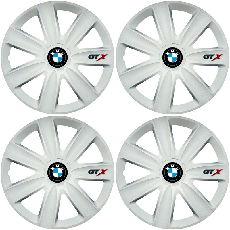 Auto si Moto - Anvelope si jante - Accesorii roti - Capace roti - Set 4 Capace Roti GTX Alb R15, Compatibil Cu BMW - Infinity.ro
