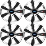Auto si Moto - Anvelope si jante - Accesorii roti - Capace roti - Set 4 Capace Roti GTX Carbon Gri-Negru R17, Pentru Ford - Infinity.ro