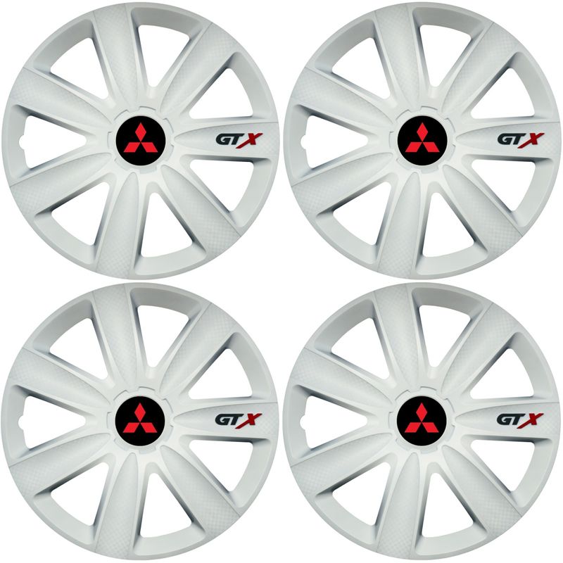Auto si Moto - Anvelope si jante - Accesorii roti - Capace roti - Set 4 Capace Roti GTX Alb R15, Compatibil Cu Mitsubishi - Infinity.ro