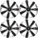 Auto si Moto - Anvelope si jante - Accesorii roti - Capace roti - Set 4 Capace Roti GTX Carbon Gri-Negru R16, Pentru Mercedes - Infinity.ro