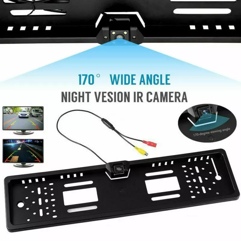 Auto si Moto - Electrice auto - Alte accesorii electrice auto - Suport placuta numar cu camera marsarier, 170 grade, night vision, Gonga® Negru - Infinity.ro