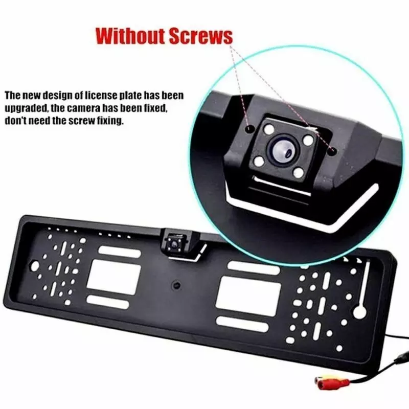 Auto si Moto - Electrice auto - Alte accesorii electrice auto - Suport placuta numar cu camera marsarier, 170 grade, night vision, Gonga® Negru - Infinity.ro