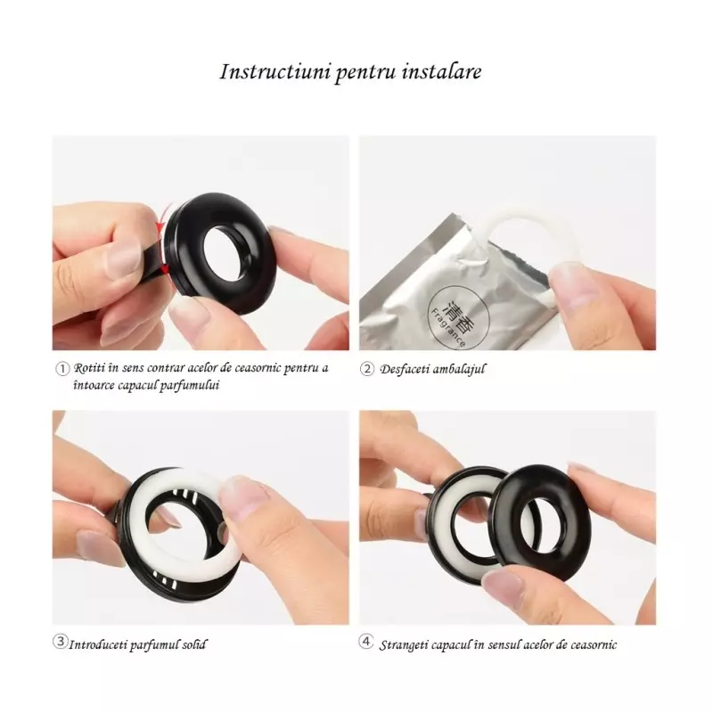 Auto si Moto - Intretinere auto - Odorizante auto - Dispersor auto de parfum Baseus tip inel,Gonga® Argintiu - Infinity.ro