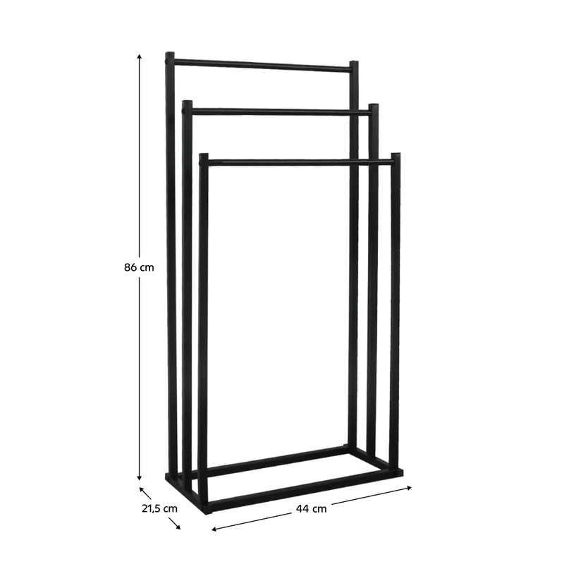Casa si Gradina - Sanitare - Suporturi si accesorii baie - Suporturi baie - Suport pentru prosoape, negru, POLDO - Infinity.ro