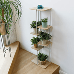 Casa si Gradina - Gradinarit si plante - Plante si ghivece - Ghivece si suporturi - Suport de flori, alb/sonoma stejar, LEDOR TIP 1 - Infinity.ro