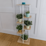 Casa si Gradina - Gradinarit si plante - Plante si ghivece - Ghivece si suporturi - Suport de flori, alb/sonoma stejar, LEDOR TIP 1 - Infinity.ro