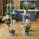 Casa si Gradina - Gradinarit si plante - Plante si ghivece - Ghivece si suporturi - Suport de flori, alb/sonoma stejar, LEDOR TIP 1 - Infinity.ro