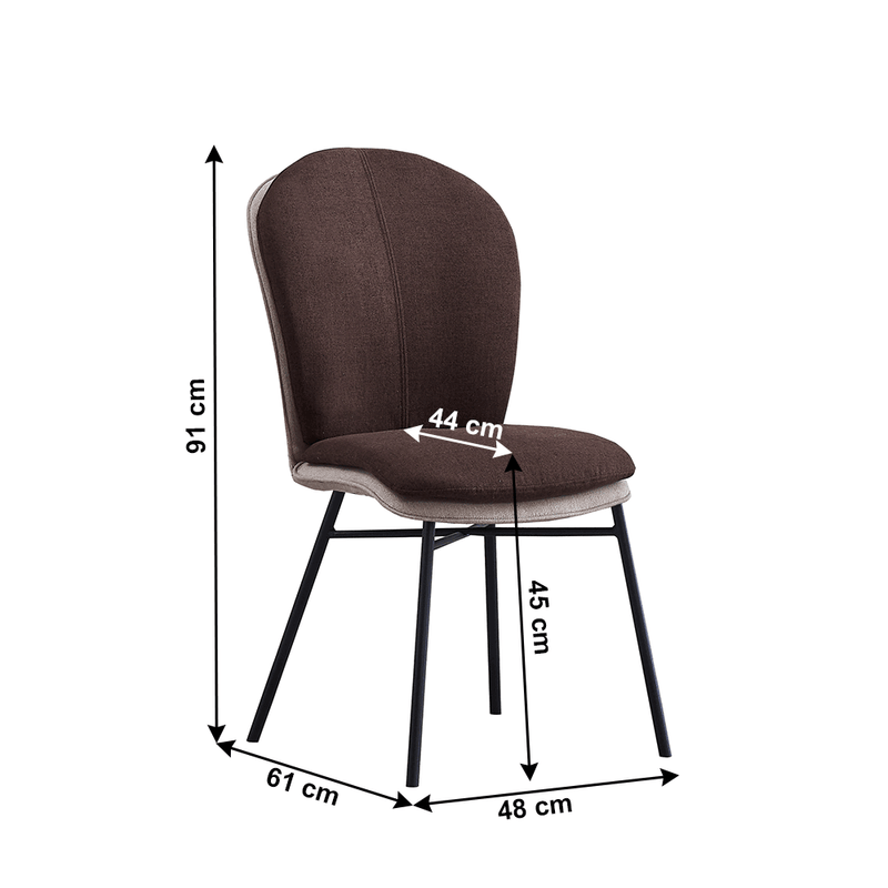 Casa si Gradina - Mobilier - Scaune si fotolii - Scaune - Scaun de masa, maro/bej inchis, metal negru, KIMEA - Infinity.ro
