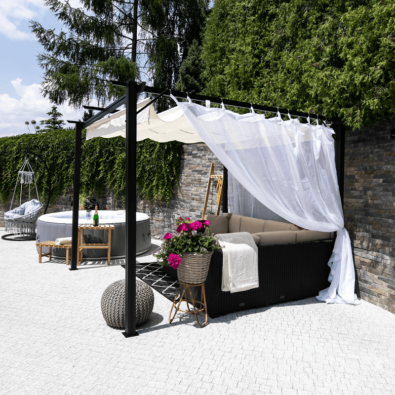 Casa si Gradina - Gradina si terasa - Umbrele si pavilioane - Pavilioane - Pergola cu acoperis glisant, aluminiu, PEPY BASIC - Infinity.ro