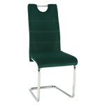 Casa si Gradina - Mobilier - Scaune si fotolii - Scaune - Scaun de luat masa, tesatura de catifea smarald / cusaturi deschise, ABIRA NEW - Infinity.ro