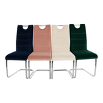 Casa si Gradina - Mobilier - Scaune si fotolii - Scaune - Scaun de luat masa, tesatura de catifea smarald / cusaturi deschise, ABIRA NEW - Infinity.ro
