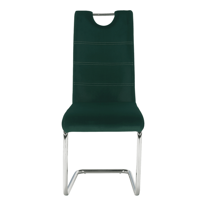 Casa si Gradina - Mobilier - Scaune si fotolii - Scaune - Scaun de luat masa, tesatura de catifea smarald / cusaturi deschise, ABIRA NEW - Infinity.ro