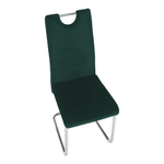 Casa si Gradina - Mobilier - Scaune si fotolii - Scaune - Scaun de luat masa, tesatura de catifea smarald / cusaturi deschise, ABIRA NEW - Infinity.ro