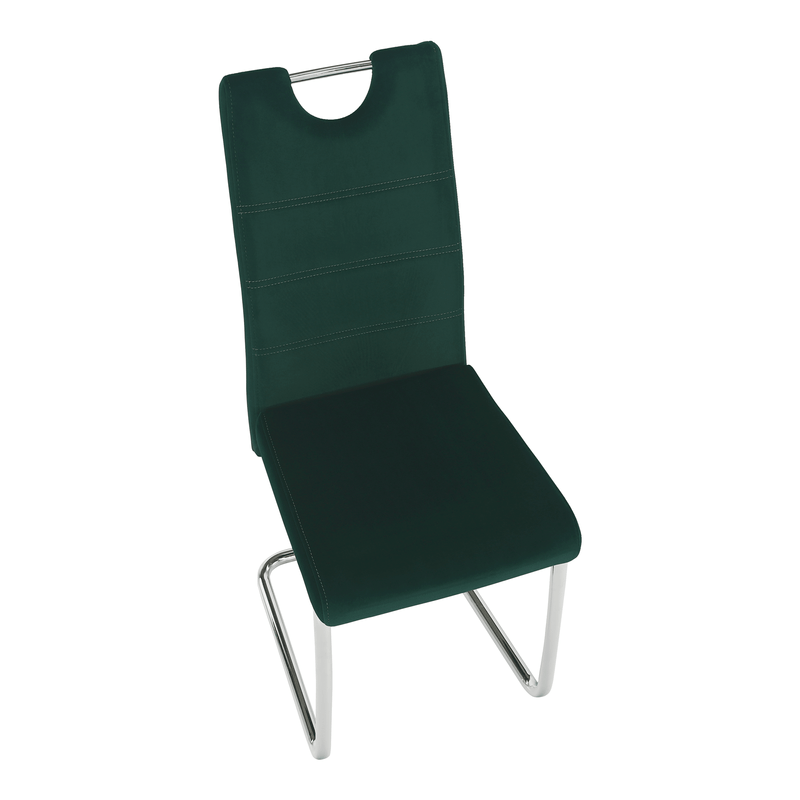 Casa si Gradina - Mobilier - Scaune si fotolii - Scaune - Scaun de luat masa, tesatura de catifea smarald / cusaturi deschise, ABIRA NEW - Infinity.ro