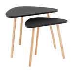 Casa si Gradina - Mobilier - Mese si birouri - Mese living - Set de 2 mese, negru / natural, GOREJ - Infinity.ro