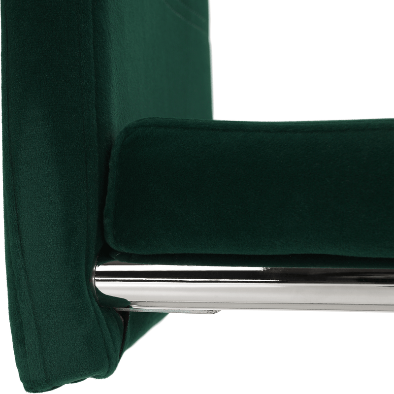 Casa si Gradina - Mobilier - Scaune si fotolii - Scaune - Scaun de luat masa, tesatura de catifea smarald / cusaturi deschise, ABIRA NEW - Infinity.ro