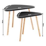 Casa si Gradina - Mobilier - Mese si birouri - Mese living - Set de 2 mese, negru / natural, GOREJ - Infinity.ro