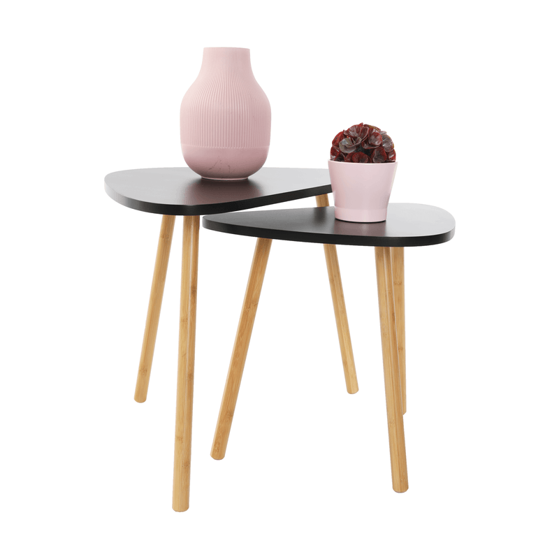 Casa si Gradina - Mobilier - Mese si birouri - Mese living - Set de 2 mese, negru / natural, GOREJ - Infinity.ro