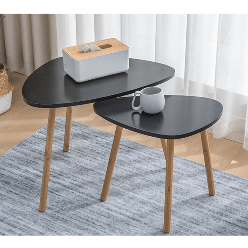 Casa si Gradina - Mobilier - Mese si birouri - Mese living - Set de 2 mese, negru / natural, GOREJ - Infinity.ro