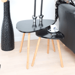 Casa si Gradina - Mobilier - Mese si birouri - Mese living - Set de 2 mese, negru / natural, GOREJ - Infinity.ro