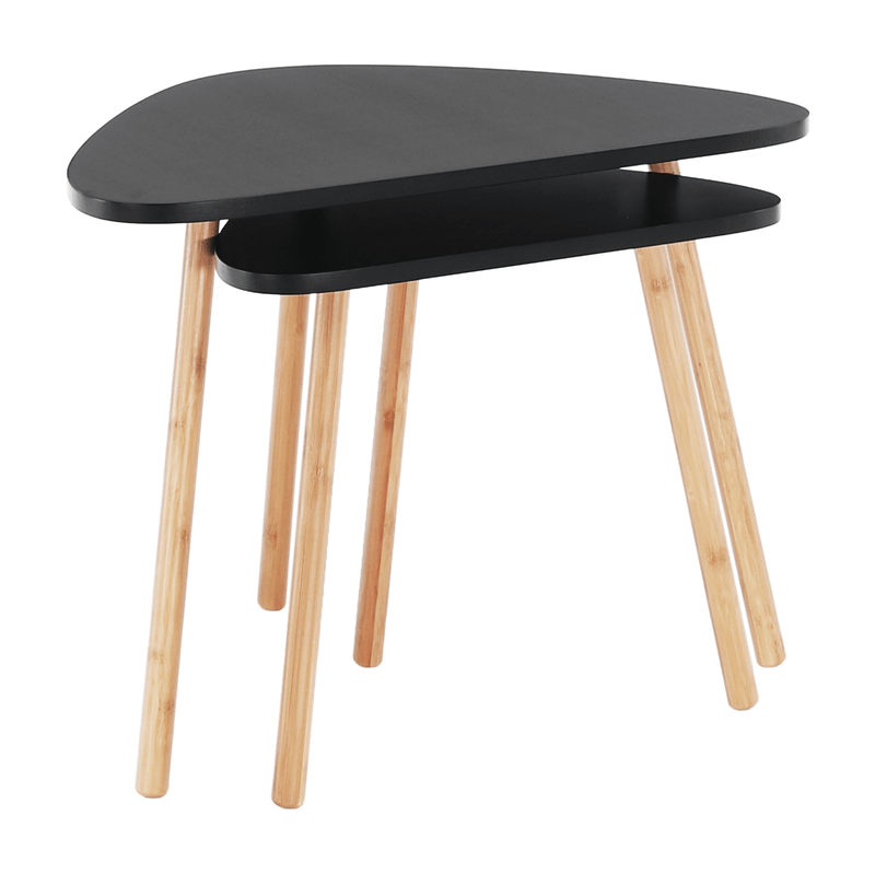 Casa si Gradina - Mobilier - Mese si birouri - Mese living - Set de 2 mese, negru / natural, GOREJ - Infinity.ro