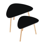Casa si Gradina - Mobilier - Mese si birouri - Mese living - Set de 2 mese, negru / natural, GOREJ - Infinity.ro
