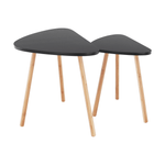 Casa si Gradina - Mobilier - Mese si birouri - Mese living - Set de 2 mese, negru / natural, GOREJ - Infinity.ro