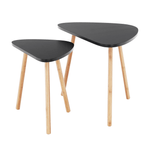 Casa si Gradina - Mobilier - Mese si birouri - Mese living - Set de 2 mese, negru / natural, GOREJ - Infinity.ro