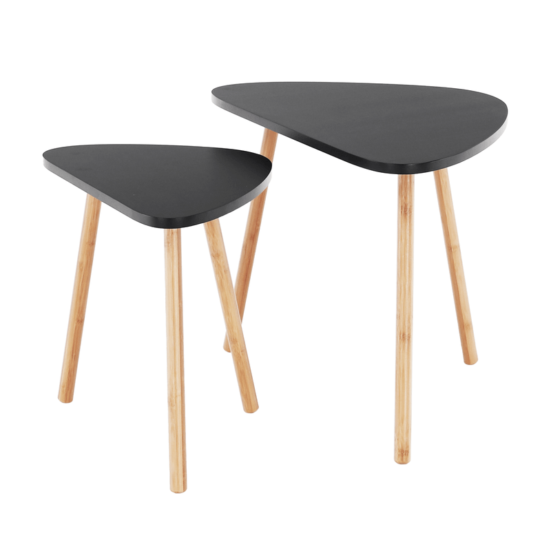 Casa si Gradina - Mobilier - Mese si birouri - Mese living - Set de 2 mese, negru / natural, GOREJ - Infinity.ro