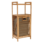 Casa si Gradina - Sanitare - Suporturi si accesorii baie - Accesorii baie - Cos de rufe, bambus natural/gri, KERI NEW - Infinity.ro