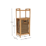Casa si Gradina - Sanitare - Suporturi si accesorii baie - Accesorii baie - Cos de rufe, bambus natural/gri, KERI NEW - Infinity.ro