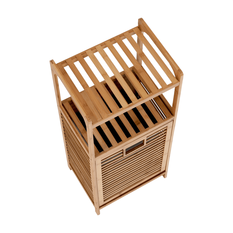 Casa si Gradina - Sanitare - Suporturi si accesorii baie - Accesorii baie - Cos de rufe, bambus natural/gri, KERI NEW - Infinity.ro