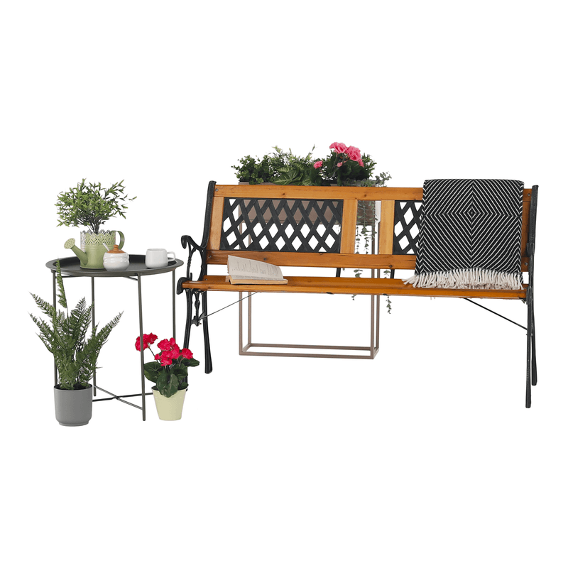 Casa si Gradina - Gradina si terasa - Mobilier exterior - Bancute de gradina - Banca de gradina, neagra / naturala, JADARA - Infinity.ro