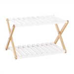 Casa si Gradina - Mobilier - Biblioteci si rafturi - Rafturi - Etajera cu 2 rafturi, bambus natural / alb, PEORIA TYPE 1 - Infinity.ro