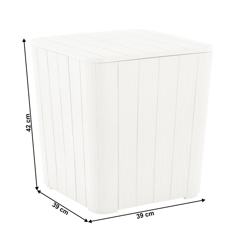 Casa si Gradina/Gradina si terasa/Mobilier exterior/Dulapuri si lazi depozitare exterior - Cutie / masa de depozitare pentru gradina, alba, IBLIS - Infinity.ro