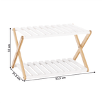 Casa si Gradina - Mobilier - Biblioteci si rafturi - Rafturi - Etajera cu 2 rafturi, bambus natural / alb, PEORIA TYPE 1 - Infinity.ro