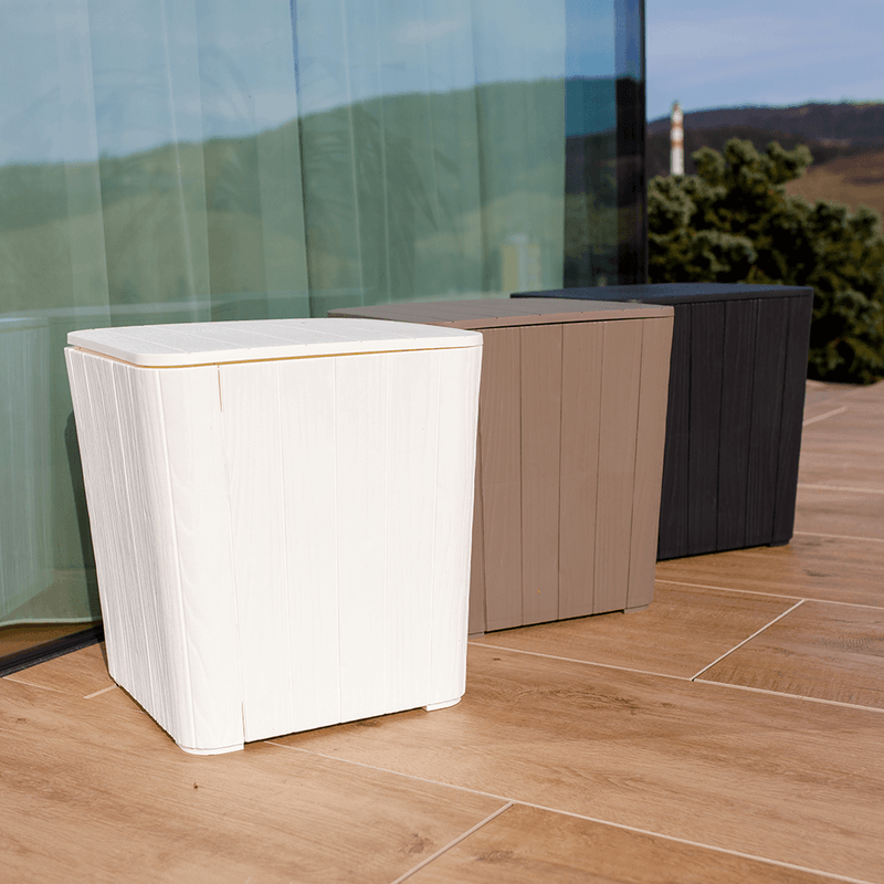 Casa si Gradina/Gradina si terasa/Mobilier exterior/Dulapuri si lazi depozitare exterior - Cutie / masa de depozitare pentru gradina, alba, IBLIS - Infinity.ro